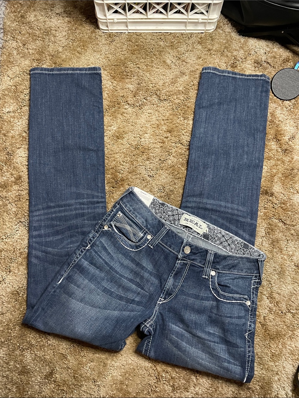 NWT ARIAT Real Denim Woman’s Mid Rise Straight Leg Western Jean Size 31 Long